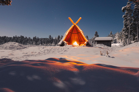 Saariselkä: Safari con huskies y caza de auroras boreales