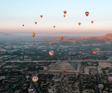 From CDMX: Teotihuacan Hot Air Balloon Ride & Optional Tours