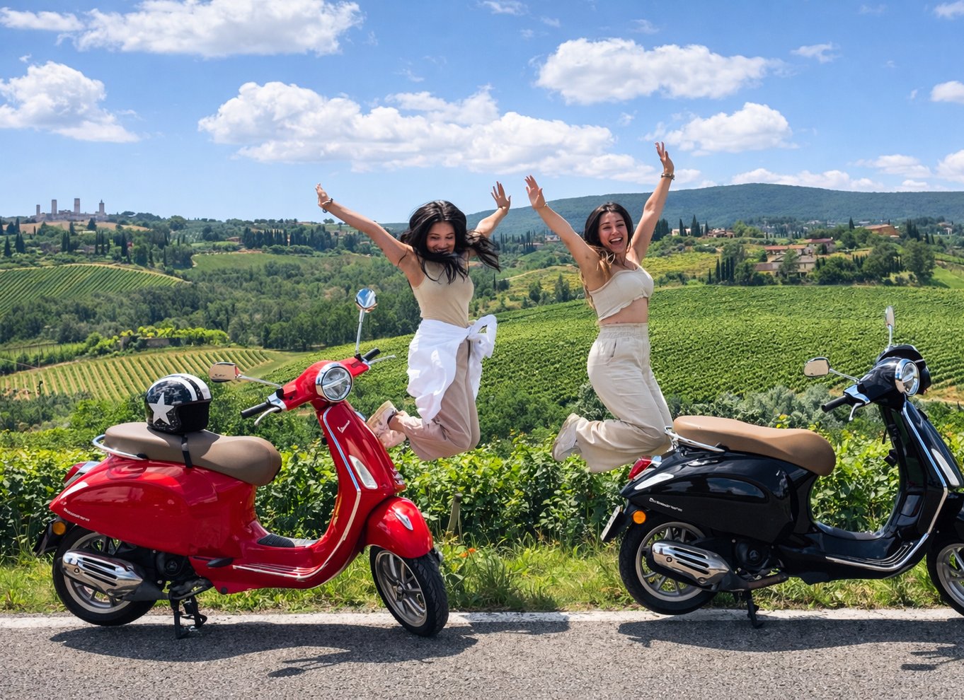 Fra Firenze: Sjov Vespa-tur i Toscana med frokost og vingård