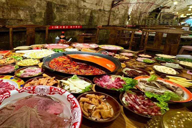 Chongqing: Underground Air-Raid Shelter Hot Pot Experience 2-Person Hot Pot Set Meal
