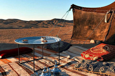 From Marrakech: Sunset Dinner in the Agafay Desert Agafay Desert Sunset Dinner Experience: A Taste of Morocco