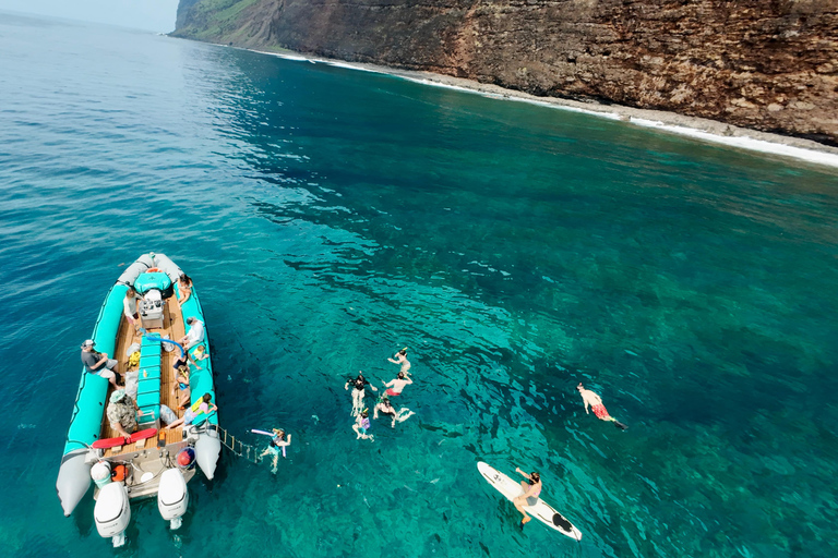 Waimea: Nā Pali Coast Zodiac Raft Sea Caves + Snorkel Nā Pali Coast Zodiac Raft Sea Caves + Snorkel Expedition