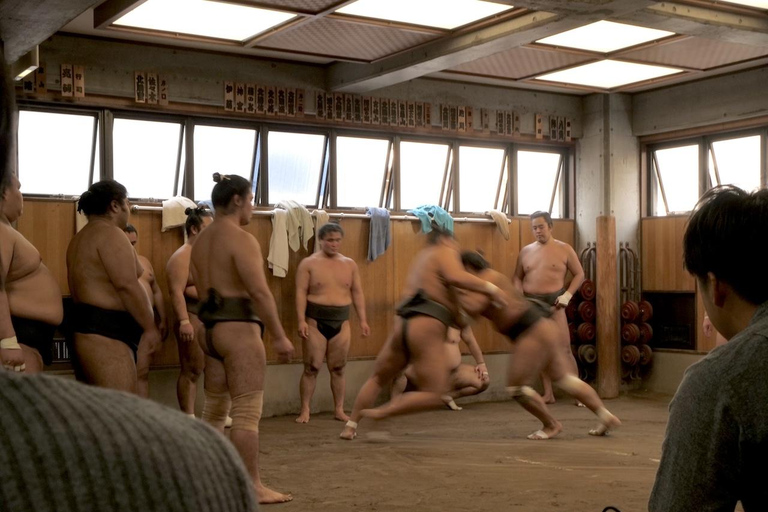 Tokyo : Visite de l&#039;entraînement matinal des sumos avec sièges au bord de l&#039;arène