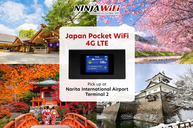 Tokyo: Mobile WiFi Router with Pickup from Narita Airport T2 6-Day Wi-Fi Rental