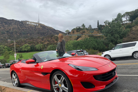 Hollywood: Hollywood Sign Ferrari Tour with Option to Drive Be driven 30min Ferrari (1 guest)