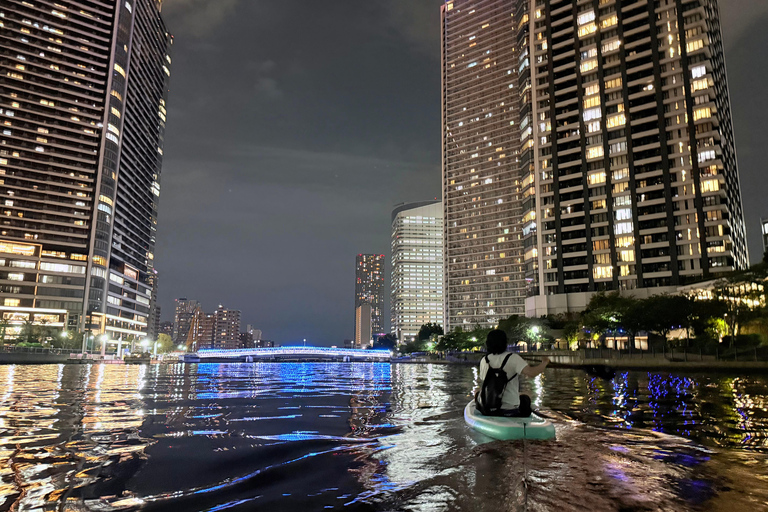 Tokyo: Nighttime SUP Cruise with Guide and Photos