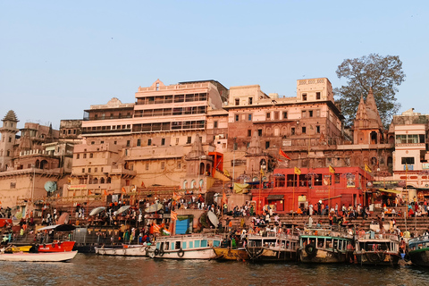 Varanasi: 4 timmars morgontur (soluppgång,ceremoni,tempel,båttur))