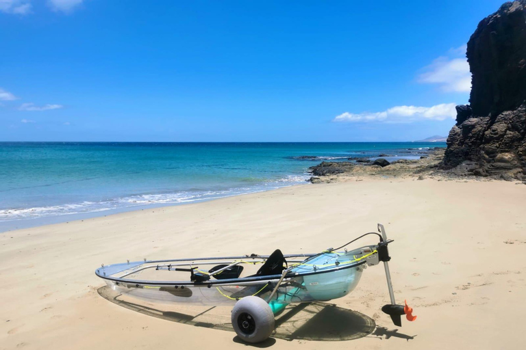 Fuerteventura: Kayak elettrico trasparente con guidaTour nautico premium in kayak elettrico trasparente