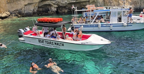Sliema to Comino Speedboat Blue Lagoon,Crystal Lagoon+Caves