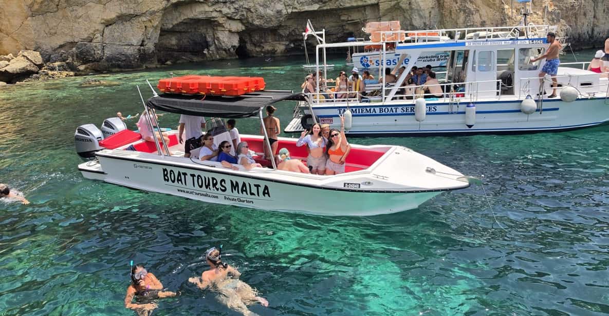 Sliema to Comino Speedboat Blue Lagoon,Crystal Lagoon+Caves — a boat tour from Malta, Malta