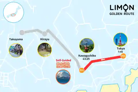 Tokyo: One-Way Bus to Kawaguchi-ko via Mt. Fuji 5th Station