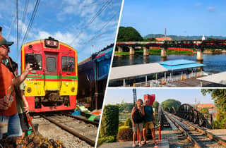 Eisenbahn- und Schwimmender Markt, optional: Private Tour am Fluss Kwai