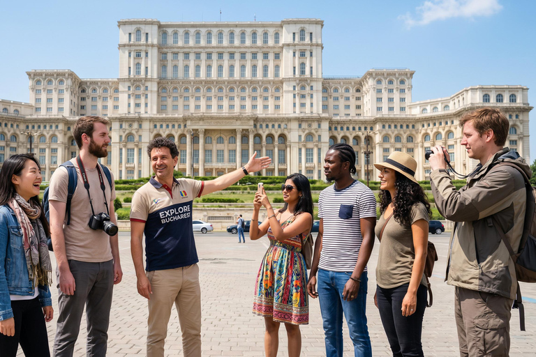 Bucharest: Parliament, Ceausescu Mansion & Village Museum COACH TOUR Audio guide in 24 languages