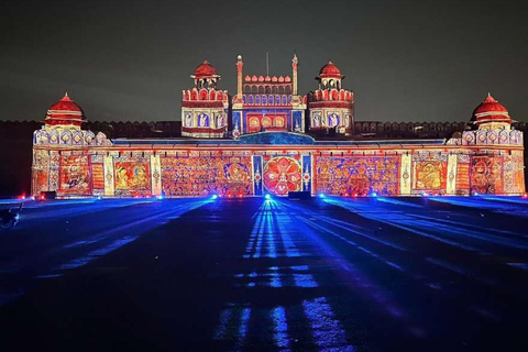 Delhi: Red Fort Light Show & Akshardham Temple by Car