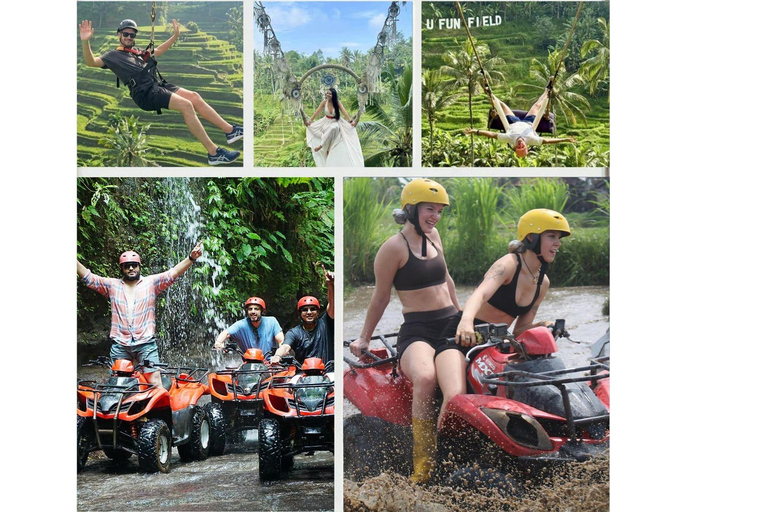 Bali: ATV + Zipline Swing & Sky Bike in Ubud Rice Field ATV Tandem + U Fun Field ULTIMATE Package (All 4 Games)