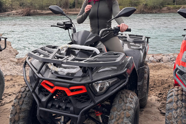 Side/Belek: ATV & Zipline Combo w/ Riverside Swimming Break Shared ATV Quad Safari Off-Road Adventure (Double)