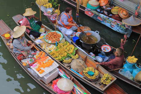 Bangkok: Grand Palace, Wat Pho, Train & Floating Market Tour