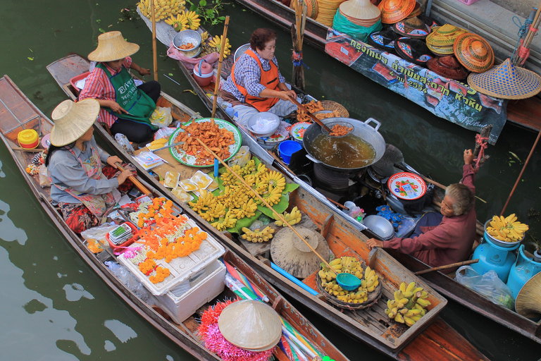 Bangkok: Grand Palace, Wat Pho, Train & Floating Market Tour