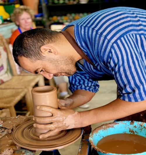 Marrakech : atelier de poterie marocaine et thé - arts