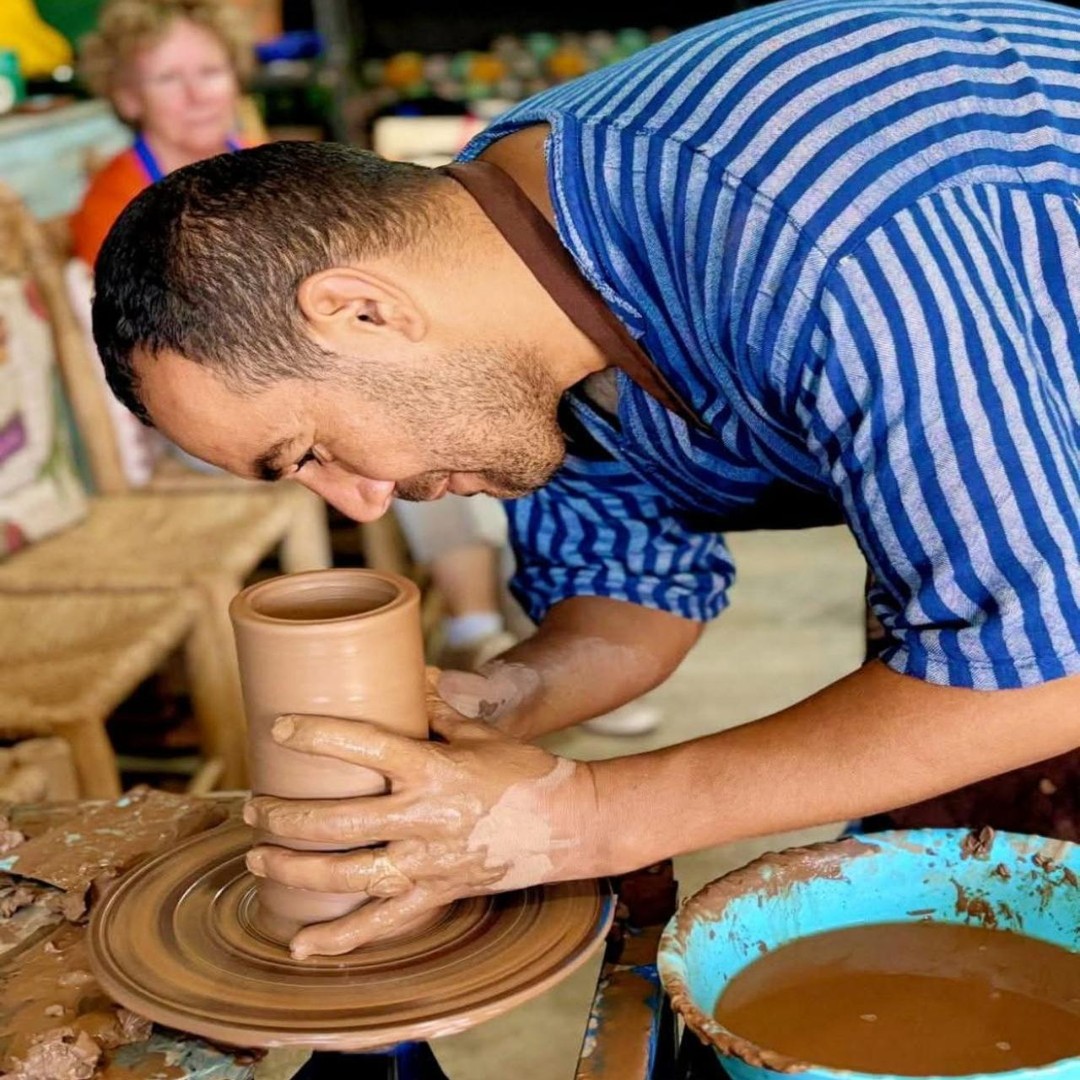 Marrakech : atelier de poterie marocaine et thé