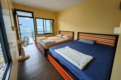 Overnight Floating Raft House Cheow Lan Lake & Coral Cave Private Tour: Double Air-con Room/Private Toilet - Old Wing