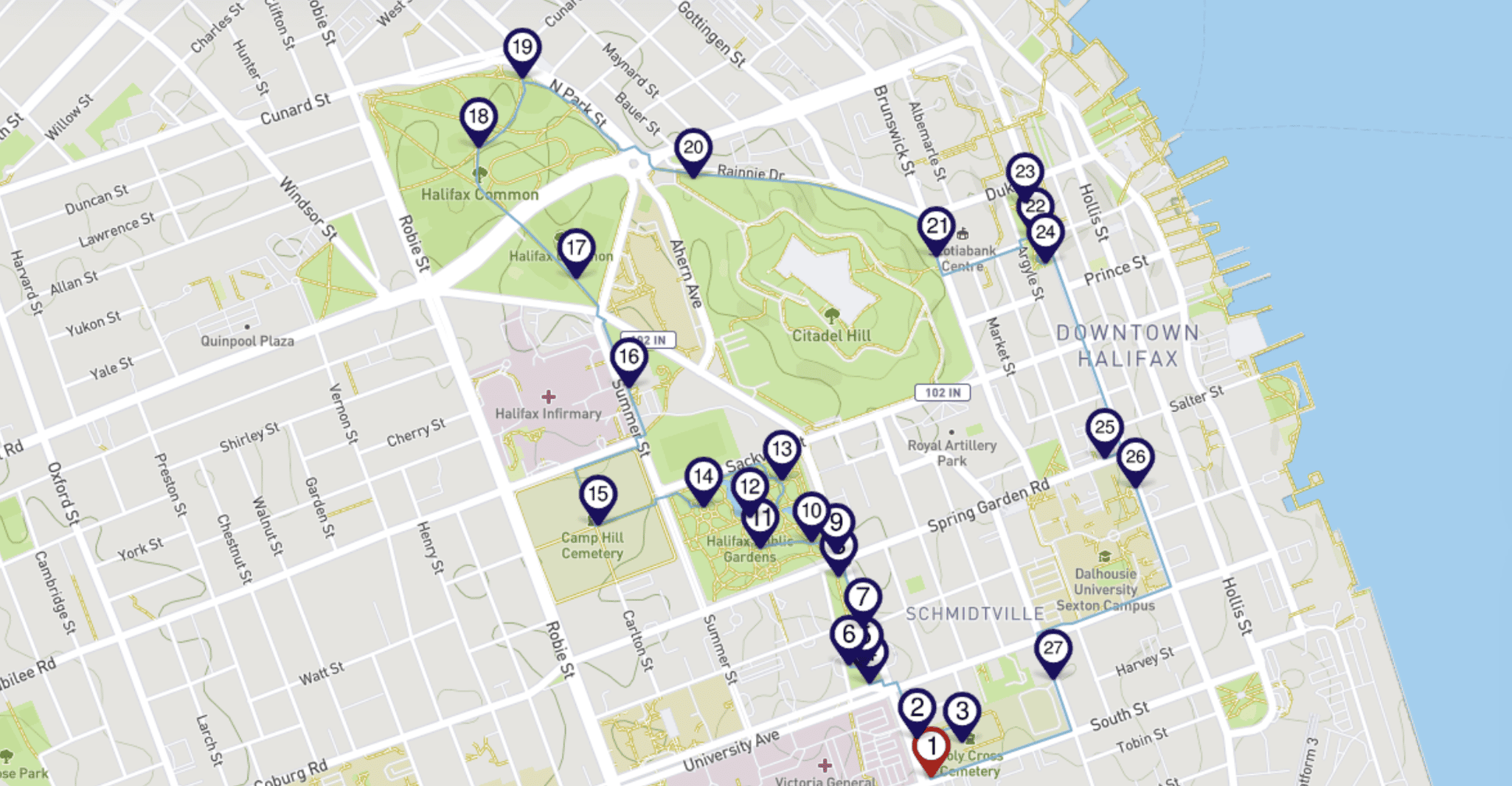 Halifax, Chiese, Giardini, & Cimiteri Smartphone Tour - Hizvo