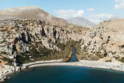 From Rethymno: Preveli Beach & Kourtaliotiko Waterfalls Tour