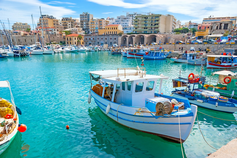 Dal porto di Heraklion: tour a terra dei punti salienti e del Palazzo di CnossoTour privato di un giorno intero del Palazzo di Cnosso e della città di Heraklion