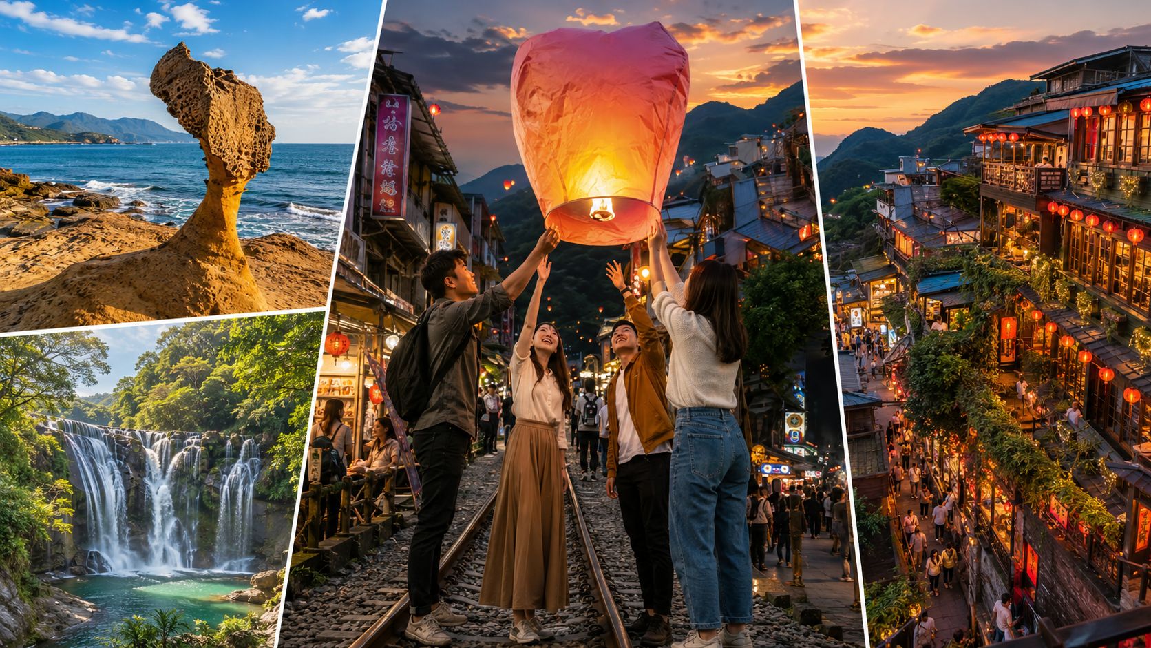 Taipeh: Private Tour nach Yehliu, Jiufen & Shifen mit Himmelslaternen