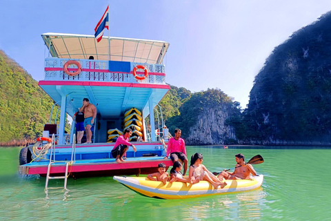 Phuket: James Bond Island med stor båt och kanotpaddling i havsgrottor