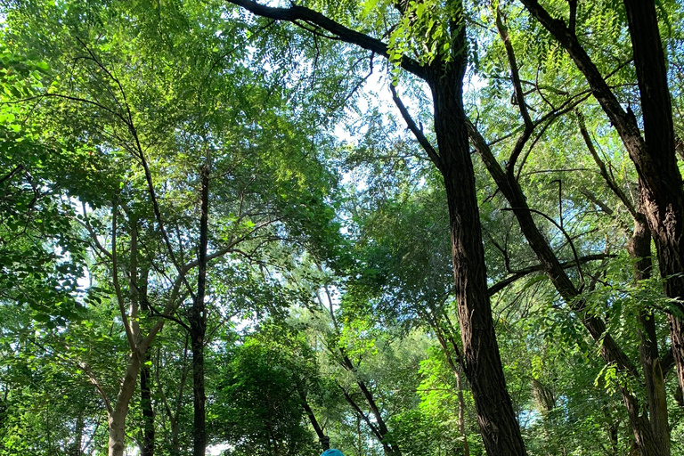 Riverside in bicicletta con un nativo