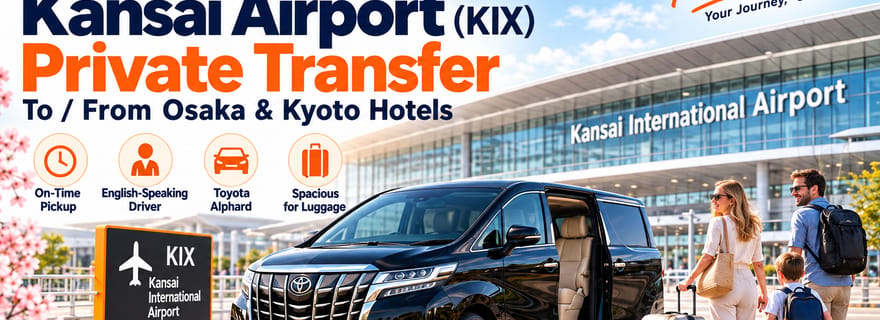 Aeroporto del Kansai (KIX): trasferimento privato da/per Osaka/Kyoto