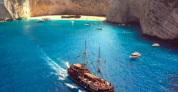Zakynthos: Grand Island Cruise & 3 Swim Stops with Pickup