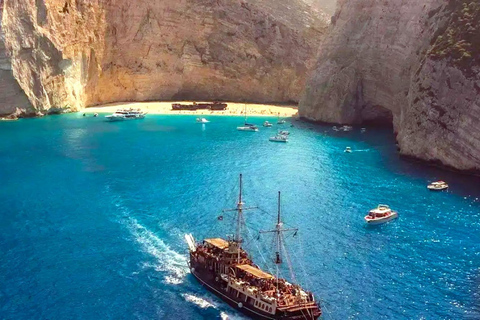 Zakynthos: Grand Island Cruise & 3 Swim Stops with Pickup