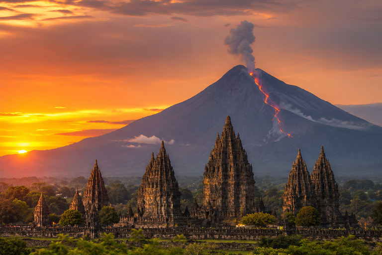 Prambanan Temple Sunset & Mount Merapi Lava Viewing Prambanan Temple Sunset & Mount Merapi Lava Viewing