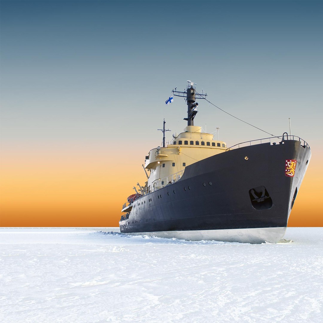 海、船 ハパランダ/トルニオ：砕氷船サンポ号で氷を浮かべるクルーズ