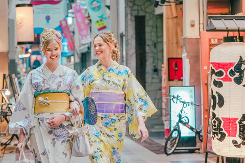 Osaka: Piano di noleggio di kimono per adultiNoleggio Kimono 90 minuti (Per adulti)