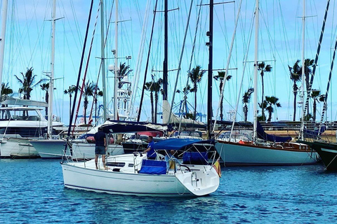 Las Palmas: Learn to sail with our sailboat.7 hours tour