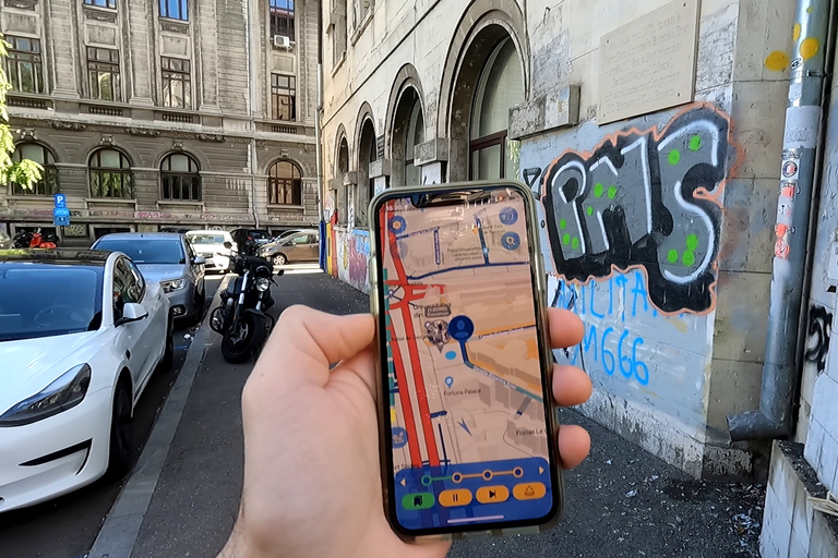 Bukarest 1989 Revolution Rundvandring med Smartphone App