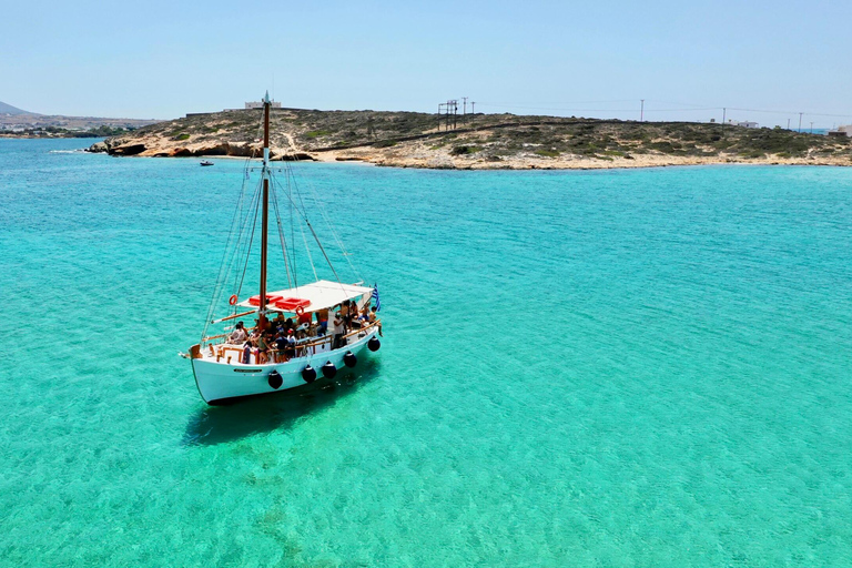 Pounta: Paros & Antiparos Traditional Boat Cruise with Meal Shared Group Boat Cruise