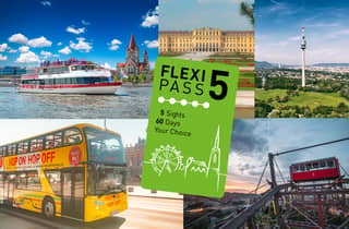 Schönbrunn, Donauturm, Boot, Riesenrad & Hop-on – FLEXI-Pass