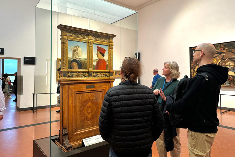 Florencia: Visita VIP sin hacer cola a la Galería de los UffiziTour en grupo en francés