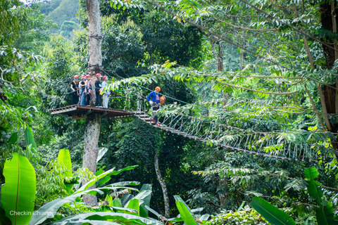 Chiang Mai : Aventure en tyrolienne avec quad en optionPack B : Parcours complet de zipline (avec transfert)