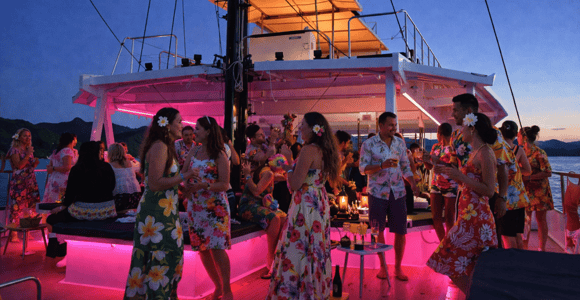 Tahiti - Sunset Live by Mokai Vaka - Maxi catamaran cruise