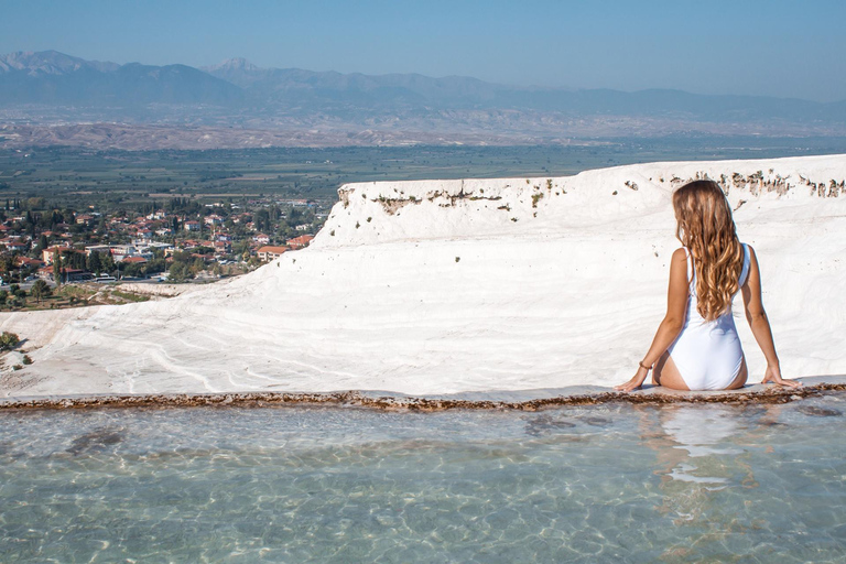 From Izmir: Pamukkale and Hierapolis Guided Day Trip Pamukkale Entry Included