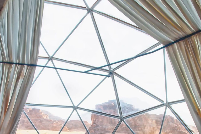 overnight: sleep under the stars in the cave in Wadi Rum Protected Area Caml tour