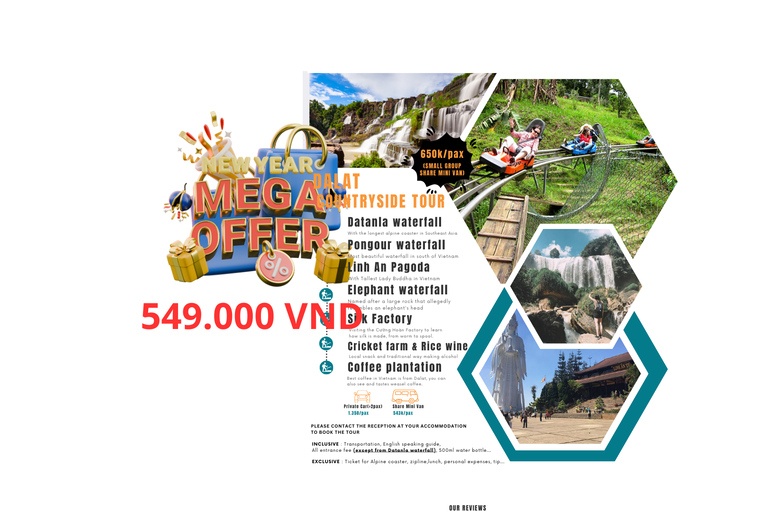 Dalat: Three Waterfalls Small Group Tour - Alpine Coaster