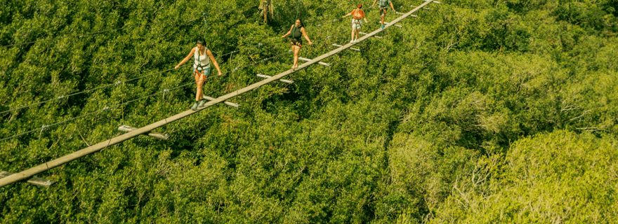 Vallépark : quad, 7 tyroliennes, pont népalais, déjeuner