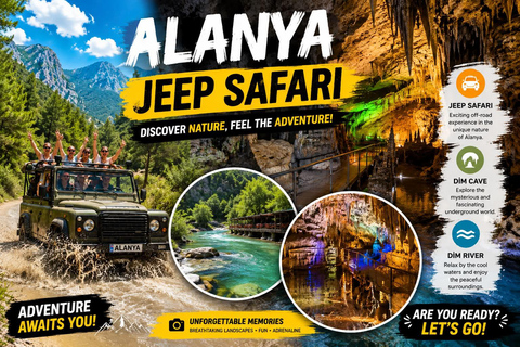 Alanya : Jeep Safari Tour Dim Cave All Inclusive Entry Lunch