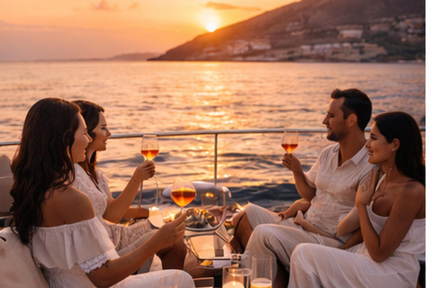 Alanya: Wine Boat with Dinner and Snacks (Adults-Only) Alanya:Adults-Only Wine Boat with Dinner and Snacks Transfer